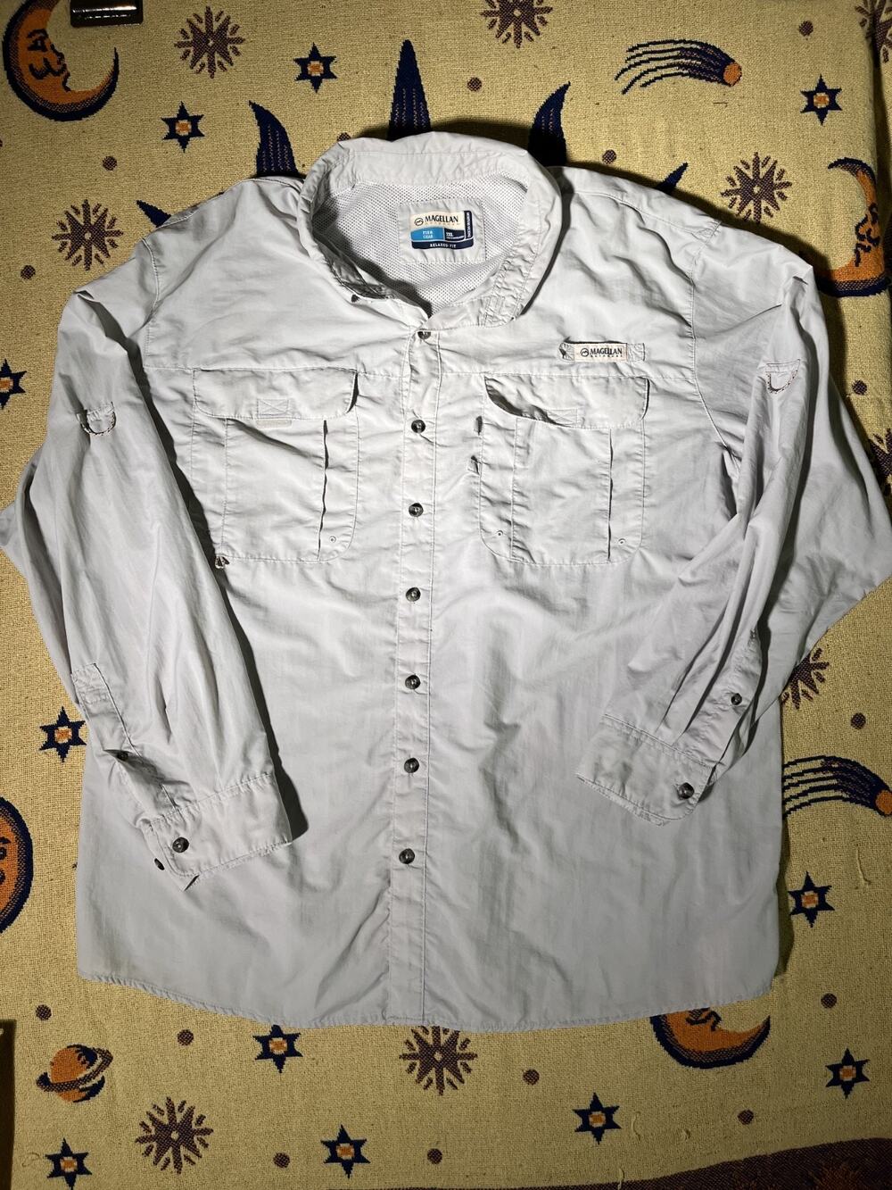 Magellan Fish Gear Fishing Shirt Men XXL Vented Moisture Wicking Outdoor Shirt